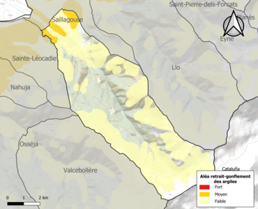 Carte des zones d'aléa retrait-gonflement des argiles.