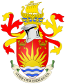 The arms of Suffolk County Council afford an example of a crest-coronet. The crest is placed upon an "ancient crown" rather than the usual torse