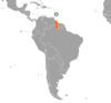 Location map for Barbados and Guyana.