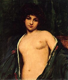 James Carroll Beckwith's c. 1901 portrait of Evelyn Nesbit, a popular American chorus girl and artists' model.