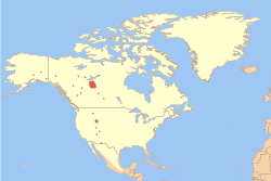 Distribución de Bison bison en Norteamérica.