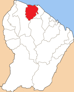 Location of the canton of Iracoubo in French Guiana