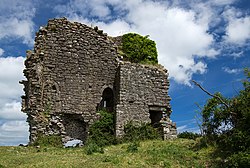 Ruins of Castle Leiny, from which the village takes its name