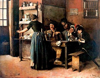 Cristóbal Rojas (Venezuela) La taberna (« La taverne », 1887, Galería de Arte Nacional (es)).