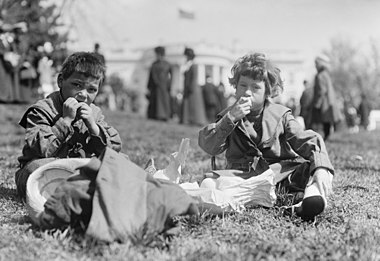 Two boys, White House Easter egg roll, 1911