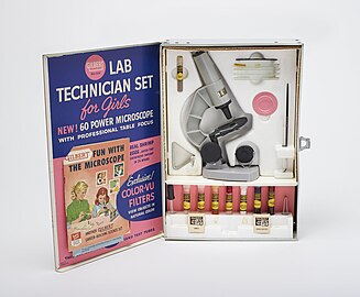 A. C. Gilbert Girl's lab technician set, 1950s