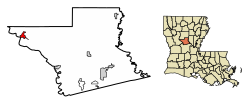 Location of Montgomery in Grant Parish, Louisiana.