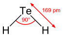 Structural diagram of the hydrogen telluride molecule