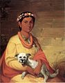 Hawaiian Girl with Dog, oil on canvas by John Mix Stanley, 1849