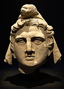 Sculpted head of Mithras, Sol Invictus, 1st century AD.