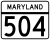 Maryland Route 504 marker