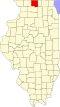 State map highlighting Winnebago County