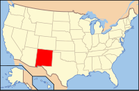 ニューメキシコ州の位置を示したアメリカ合衆国の地図