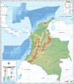 Mapa completo del relieve de Colombia