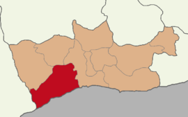 Map showing Kızıltepe District in Mardin Province