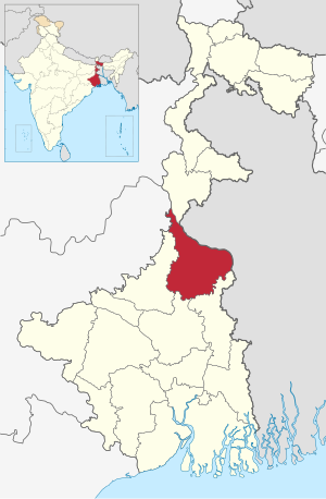 Location of Murshidabad district in West Bengal