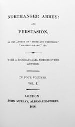 Page de titre de l'ouvrage regroupant L'Abbaye de Northanger et Persuasion.