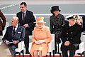 Queen Elizabeth attending the naming ceremony for P&O Cruises Britannia in Southampton, England in 2015