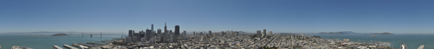 A panoramic view of San Francisco from Coit Tower