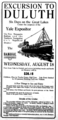 Ad for a Pere Marquette cruise to Duluth, 1905.
