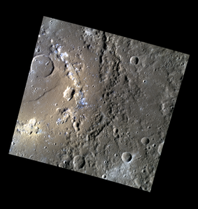 The bluish patches in this image are hollows