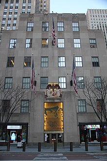 Entrance to International Building North as seen from across Fifth Avenue