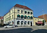 Stadens äldsta bankhus på norra sidan av Ronneby torg.