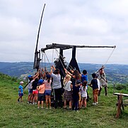 Un tir de pierrière avec les enfants.