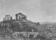 Old etching of the hill Uhlandshöhe