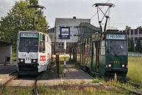 Wagen des Typs 105Na als Linie 1 in der Schleife Kucelin