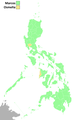 Provinces where Marcos won at least a plurality are in light green.