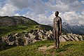 Art public par l'artiste Antony Gormley dans une réserve naturelle en Allemagne