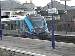 A Trans-Pennie Express Mark 5 a DVT at Scarborough Station on the 1st of January 2022.