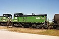 BN 440, an EMD SW1000, working in the yard at Eola, Illinois