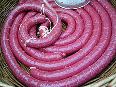 Boudin noir prêt à cuire.