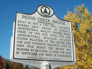 Bridge between Monroe and Penn Townships, Historic Marker, October 2009