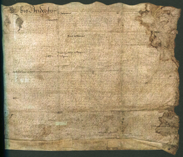 Edward Latymer deed of conveyance 1627, transferring land of Butterwick Manor to the Latymer Foundation