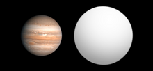 Comparison of best-fit size of the exoplanet CoRoT-11 b with the Solar System planet Jupiter