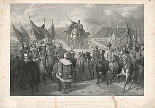 Ferdinand V on the coronation hill (1858)