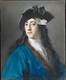 Painted portrait of a clean-shaven young man wearing a tricorne hat