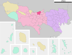Location of Higashimurayama in Tokyo Prefecture