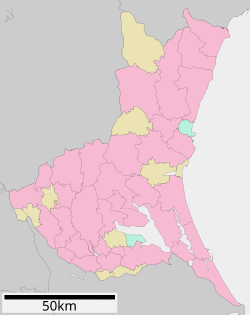 桜ケ丘町の位置（茨城県内）