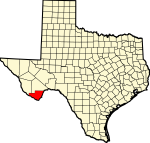 Map of Texas highlighting Foley County