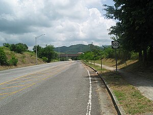 A stretch of Puerto Rico Highway 503 (PR-503) heading northbound in Barrio Portugués Rural, in Ponce, Puerto Rico