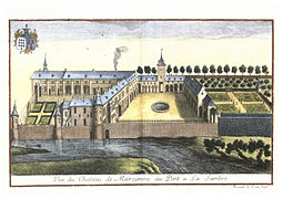 The castle in 1740 by Remacle Le Loup.