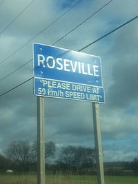 Town sign in Roseville, Ontario