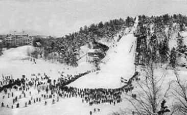 Saltsjöbadens hoppbacke på 1930-talet.