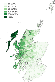 蓋爾語在蘇格蘭的分布, 2011年