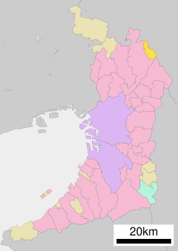 Location of Shimamoto in Osaka Prefecture