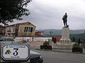 Soveria Mannelli, veduta su Piazza Bonini e sulla "Casa Cadente", durante i lavori di costruzione, in provincia di Catanzaro.